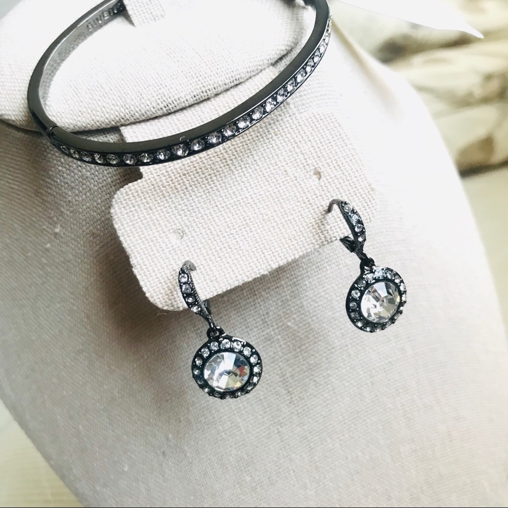 Givenchy crystal bracelet and earrings set